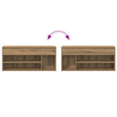 vidaXL kézműves tölgy színű szerelt fa cipőtároló pad 102x30,5x45 cm