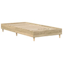 vidaXL sonoma tölgy színű szerelt fa ágykeret matrac nélkül 100x200 cm