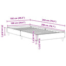 vidaXL sonoma tölgy színű szerelt fa ágykeret matrac nélkül 100x200 cm