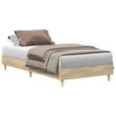 vidaXL sonoma tölgy színű szerelt fa ágykeret matrac nélkül 90x200 cm