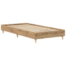 vidaXL kézműves tölgy szerelt fa ágykeret matrac nélkül 90x200 cm