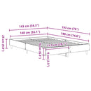 vidaXL fekete szerelt fa ágykeret matrac nélkül 140x190 cm