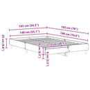 vidaXL betonszürke szerelt fa ágykeret matrac nélkül 140x190 cm