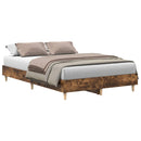 vidaXL füstös tölgy színű szerelt fa ágykeret matrac nélkül 140x190 cm