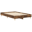 vidaXL füstös tölgy színű szerelt fa ágykeret matrac nélkül 135x190 cm