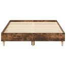 vidaXL füstös tölgy színű szerelt fa ágykeret matrac nélkül 135x190 cm