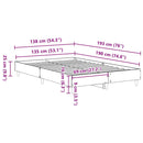vidaXL sonoma tölgyszínű szerelt fa ágykeret matrac nélkül 135 x 190cm