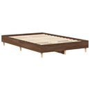 vidaXL barna tölgyszínű szerelt fa ágykeret matrac nélkül 135 x 190cm