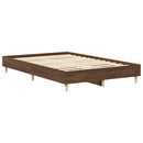 vidaXL barna tölgyszínű szerelt fa ágykeret matrac nélkül 135 x 190cm
