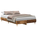 vidaXL antik fa szerelt fa ágykeret matrac nélkül 135x190 cm