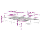 vidaXL antik fa szerelt fa ágykeret matrac nélkül 135x190 cm