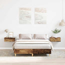 vidaXL antik fa szerelt fa ágykeret matrac nélkül 135x190 cm