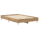 vidaXL kézműves tölgy szerelt fa ágykeret matrac nélkül 135x190 cm