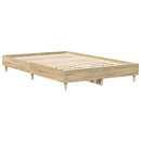vidaXL sonoma tölgy színű szerelt fa ágykeret matrac nélkül 120x190 cm