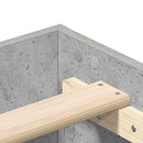 vidaXL betonszürke szerelt fa ágykeret matrac nélkül 75 x 190 cm