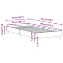 vidaXL betonszürke szerelt fa ágykeret matrac nélkül 75 x 190 cm