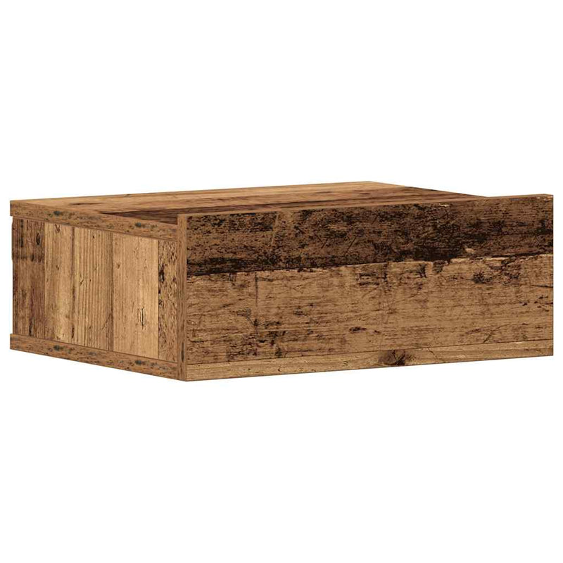 vidaXL antik fa szerelt fa lebegő éjjeliszekrény 40x32x15 cm