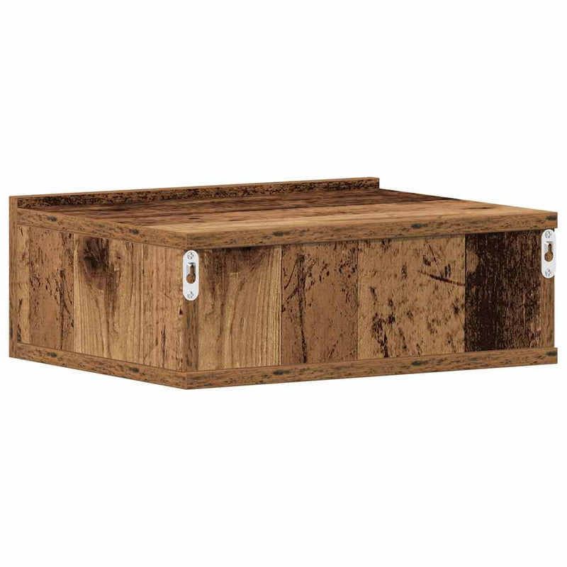 vidaXL antik fa szerelt fa lebegő éjjeliszekrény 40x32x15 cm