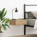 vidaXL kézműves tölgy szerelt fa fali éjjeliszekrény 40x32x15 cm