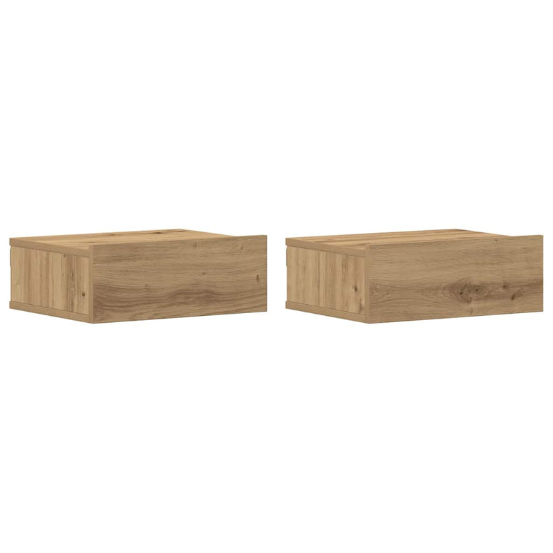 vidaXL 2 db szerelt fa lebegő éjjeliszekrények 40x32x15 cm