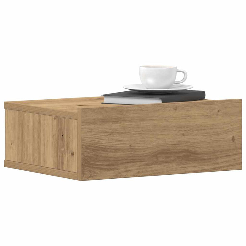 vidaXL 2 db szerelt fa lebegő éjjeliszekrények 40x32x15 cm