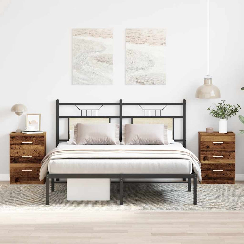 vidaXL 2 db antik fa szerelt fa éjjeliszekrények 38x35x55 cm