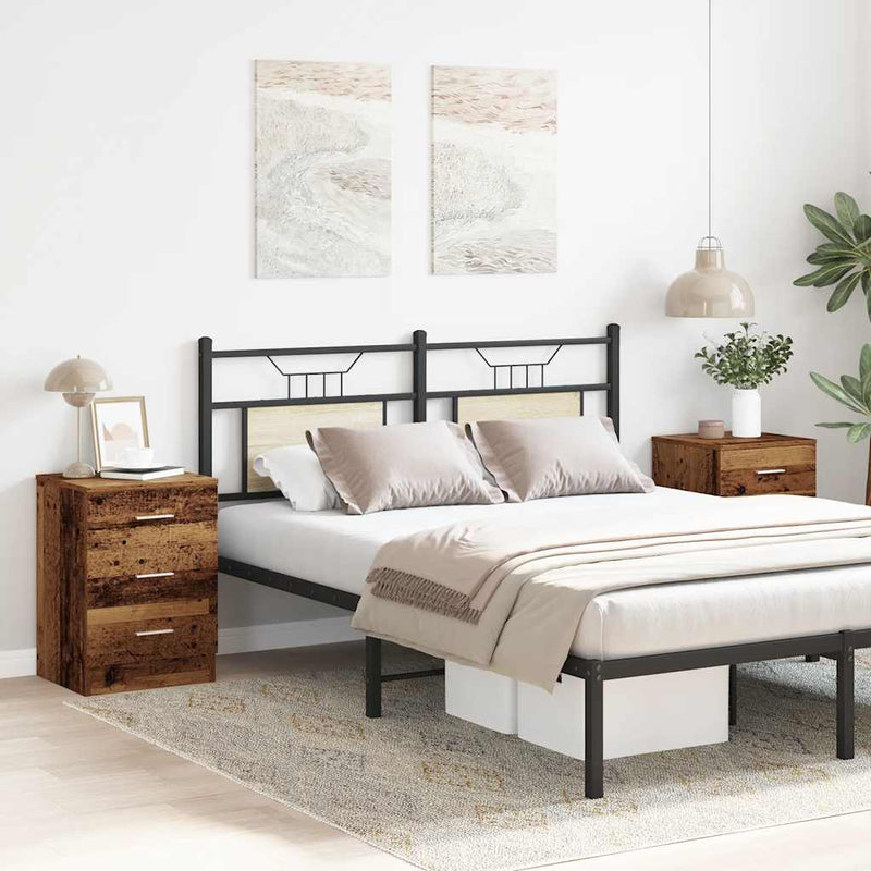 vidaXL 2 db antik fa szerelt fa éjjeliszekrények 38x35x55 cm