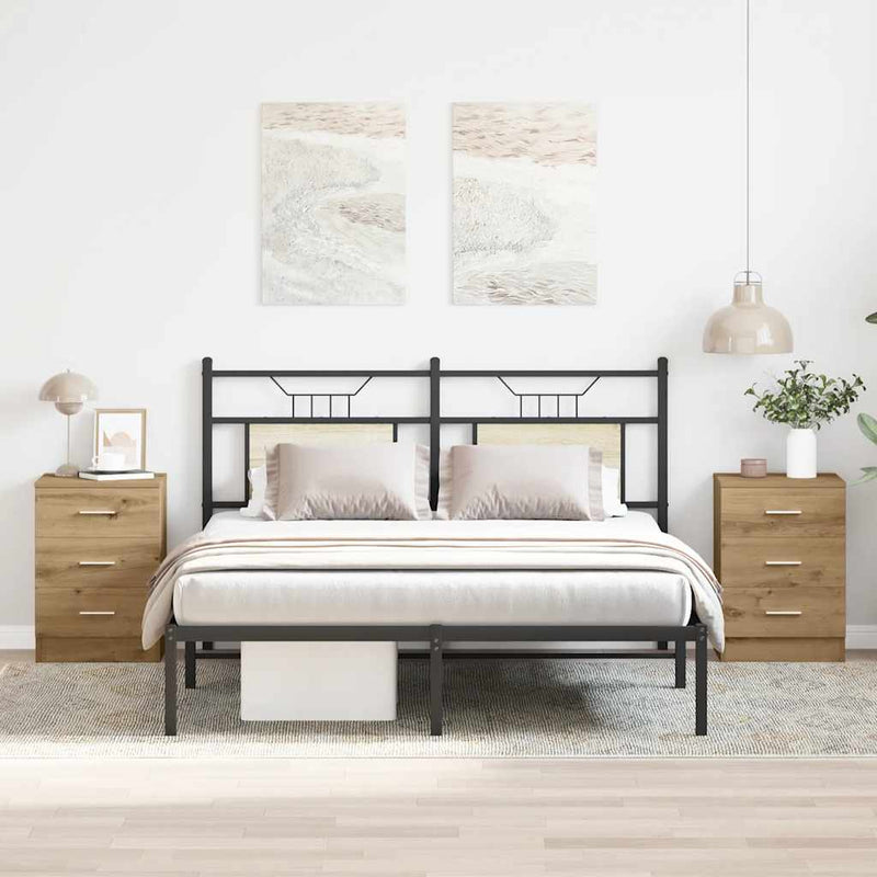 vidaXL 2 db kézműves tölgy színű éjjeliszekrény 38x35x55 cm