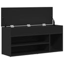 vidaXL fekete cipőpad 102 x 30,5 x 45 cm rétegelt fából