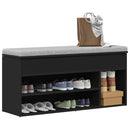 vidaXL fekete cipőpad 102 x 30,5 x 45 cm rétegelt fából