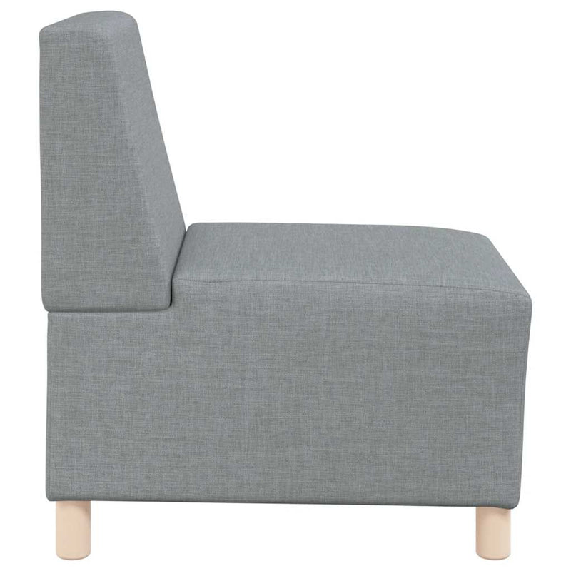 vidaXL moduláris kanapéegység karfa nélkül, világosszürke, szövetből készült, 55 cm