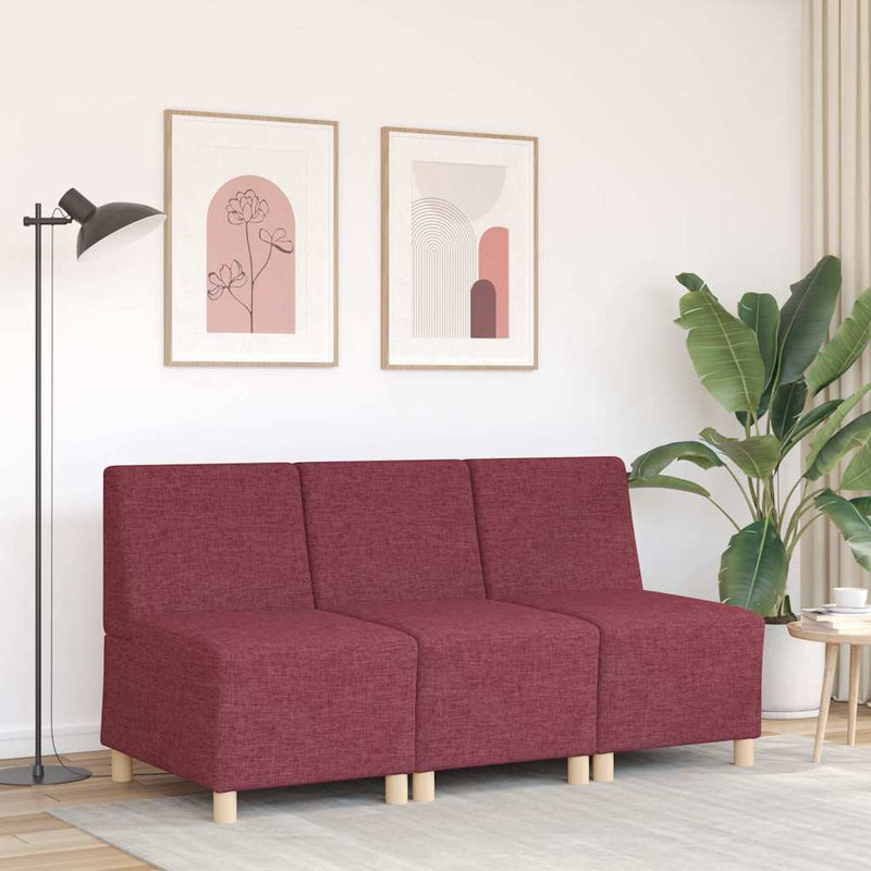 vidaXL moduláris kanapéegység karfa nélkül bordó színű, szövetből készült 55 cm