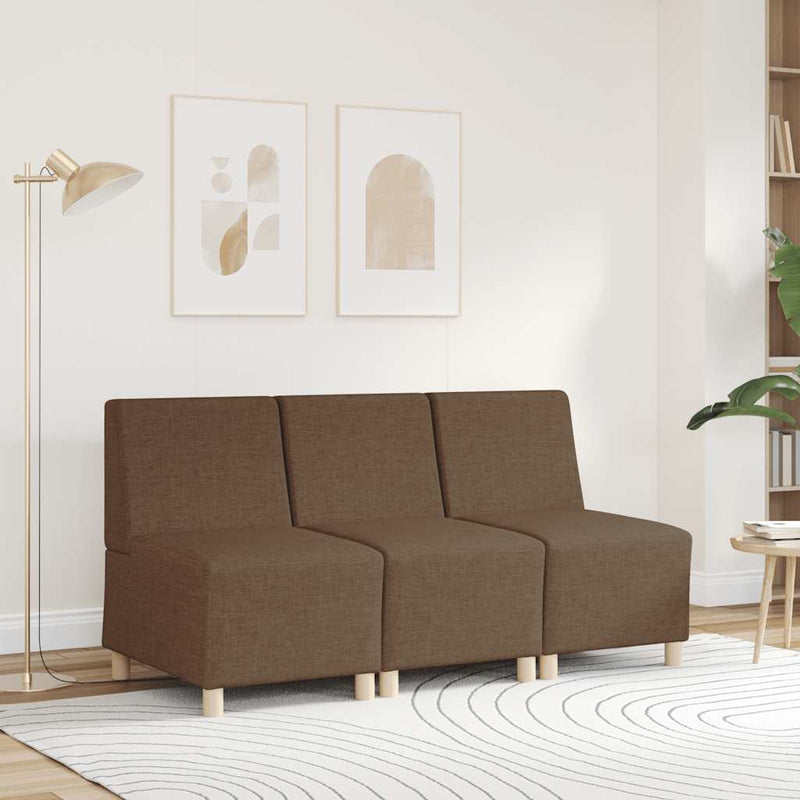 vidaXL moduláris kanapé karfa nélkül barna szövetből 55 cm