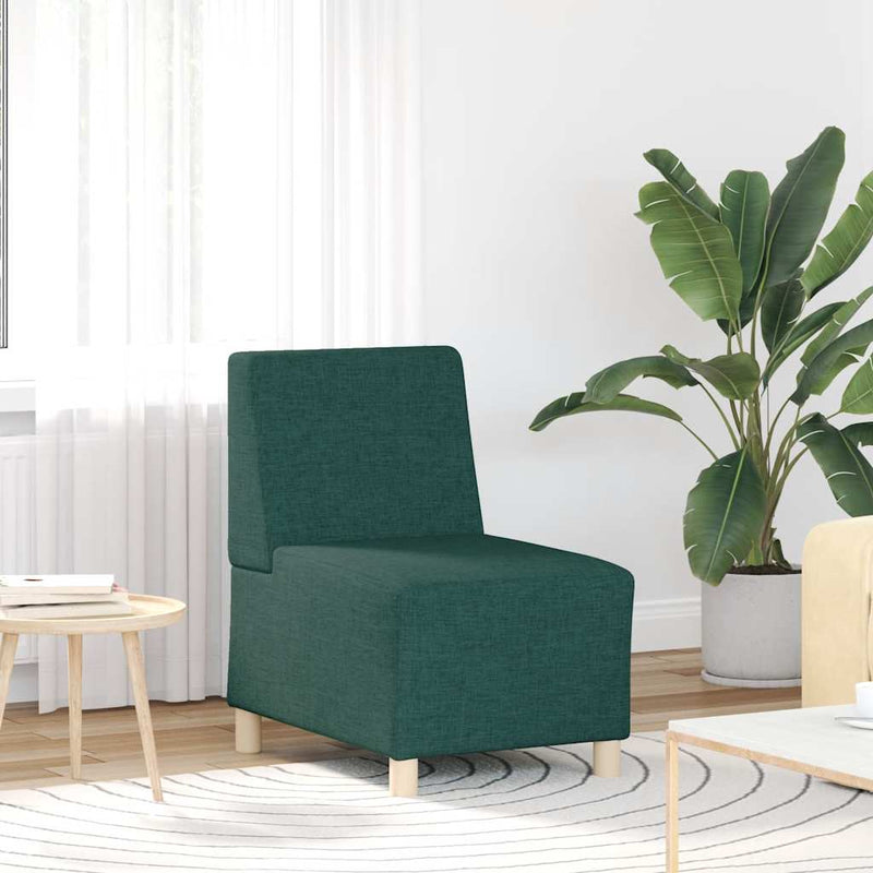 vidaXL moduláris kanapéegység karfa nélkül sötétzöld szövetből 55 cm