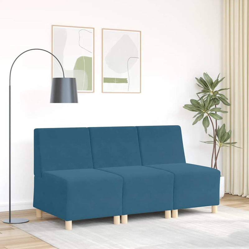 vidaXL moduláris kanapé karfa nélkül kék bársony 55 cm