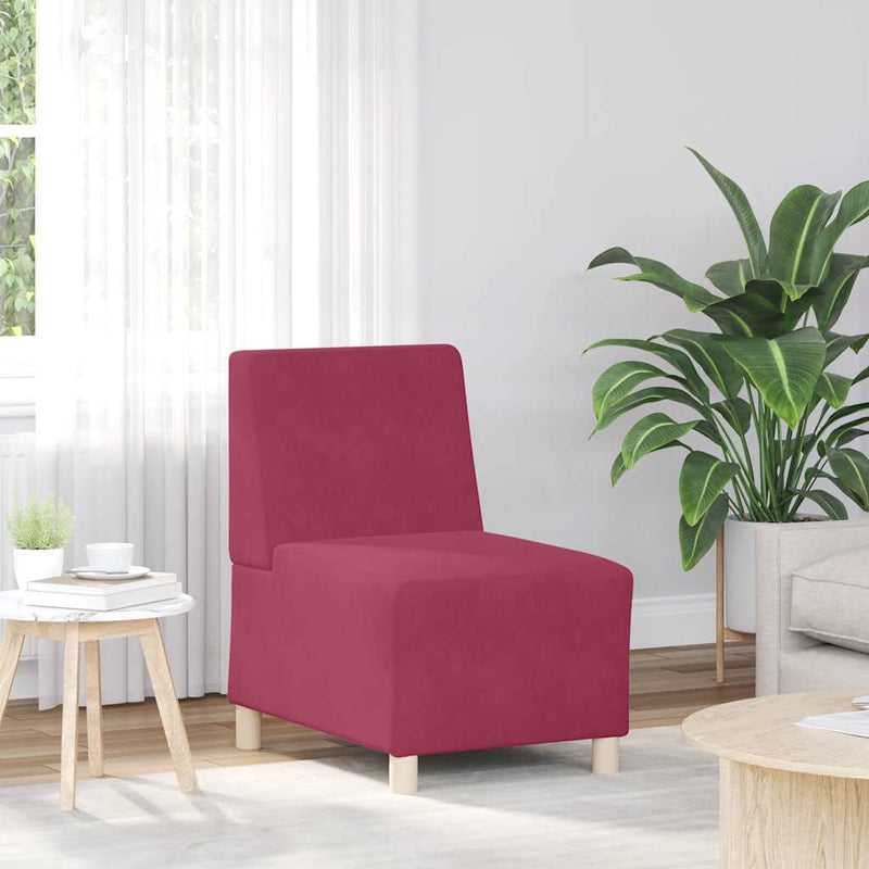 vidaXL moduláris kanapéegység karfa nélkül bordó színű bársonyból 55 cm