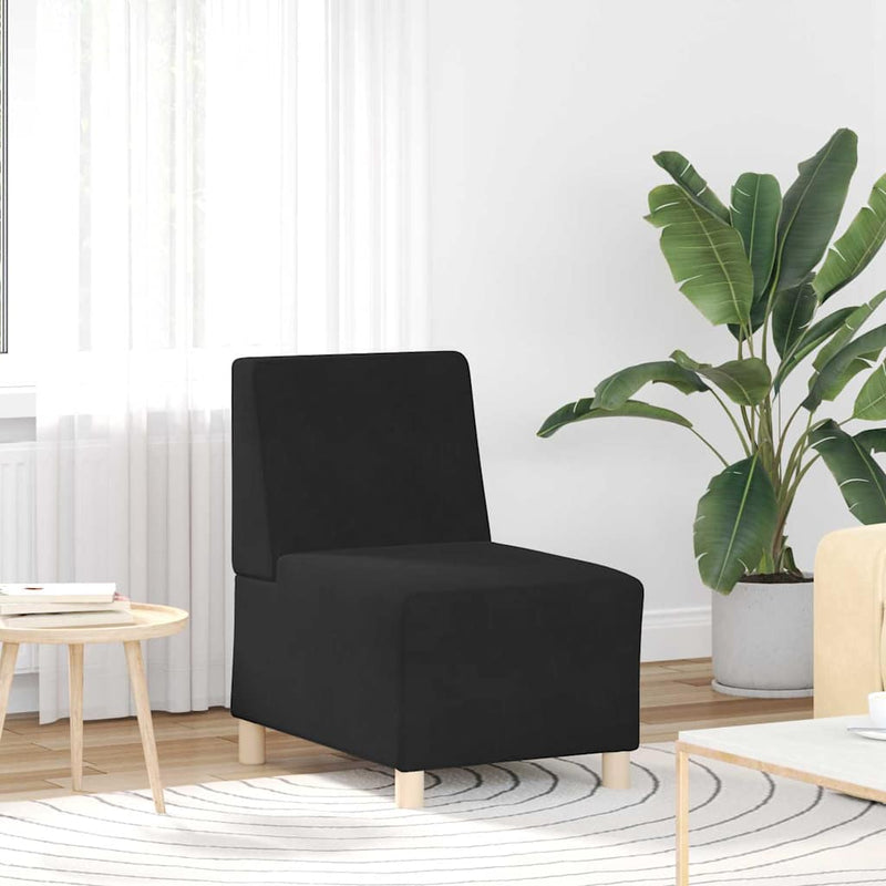 vidaXL fekete bársony karfa nélküli kanapészék 55 cm