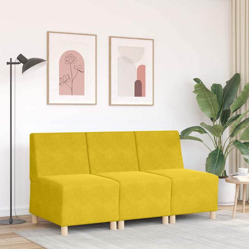 vidaXL moduláris kanapé karfa nélkül sárga bársony 55 cm