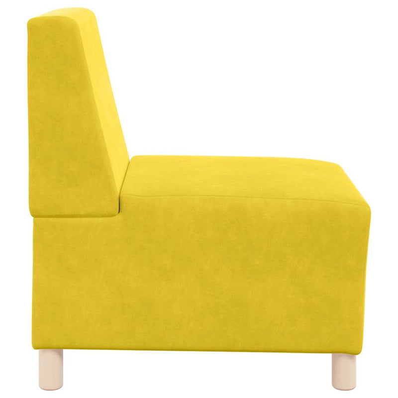 vidaXL moduláris kanapé karfa nélkül sárga bársony 55 cm