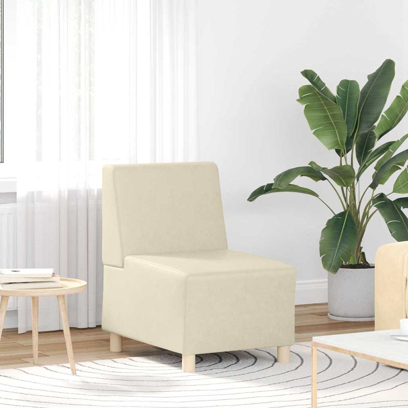 vidaXL krémszínű műbőr karfa nélküli kanapészék 55 cm