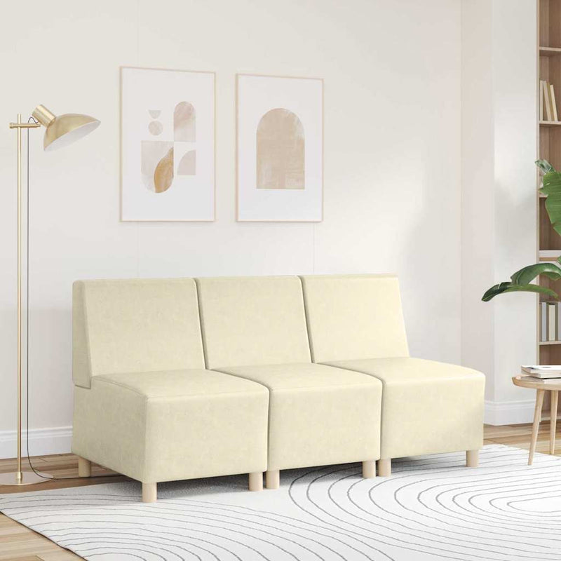 vidaXL krémszínű műbőr karfa nélküli kanapészék 55 cm