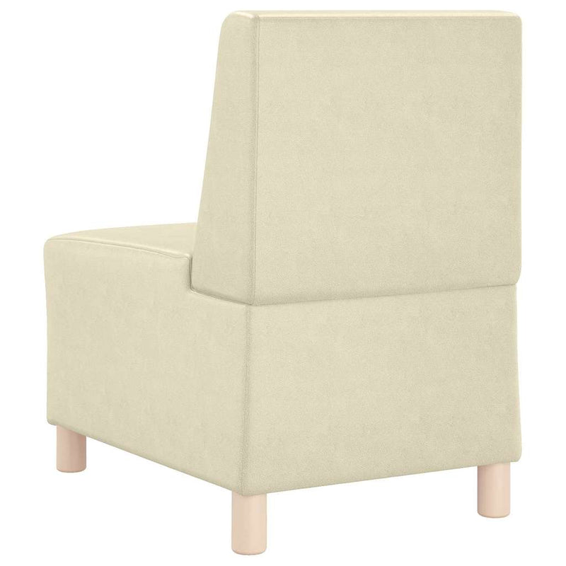vidaXL krémszínű műbőr karfa nélküli kanapészék 55 cm