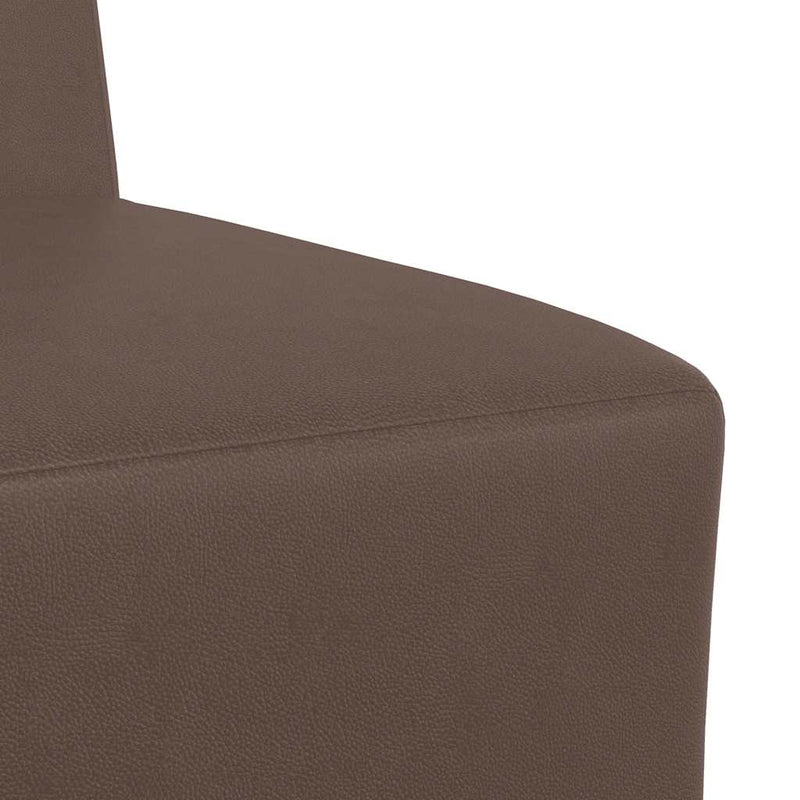 vidaXL moduláris kanapéegység karfa nélkül barna műbőrből 55 cm