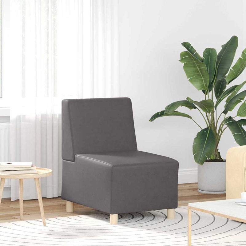 vidaXL szürke műbőr karfa nélküli kanapészék 55 cm