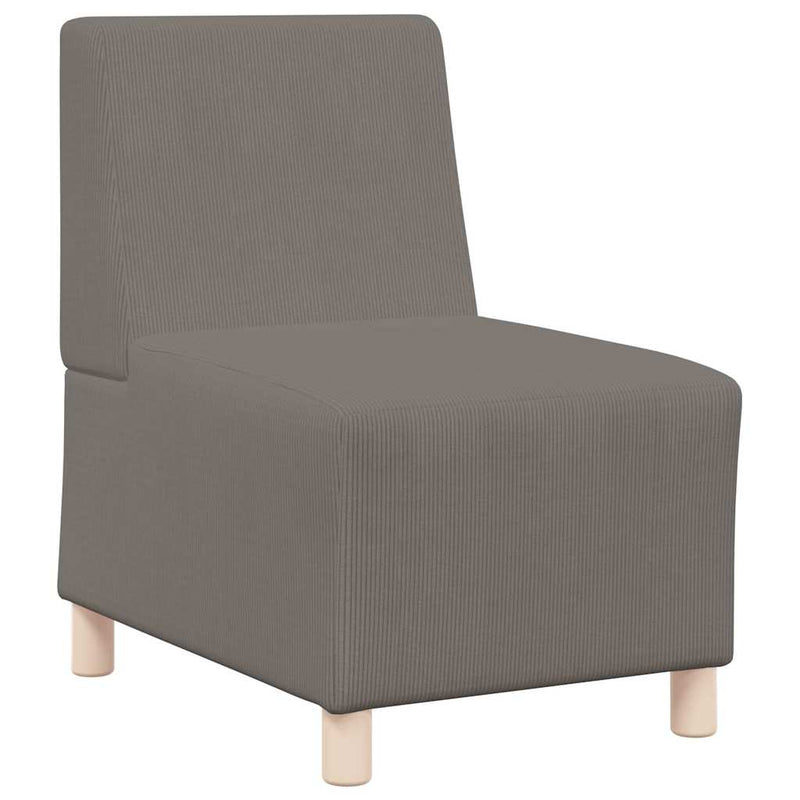 vidaXL világosszürke kordbársony szövet karfa nélküli kanapészék 55 cm