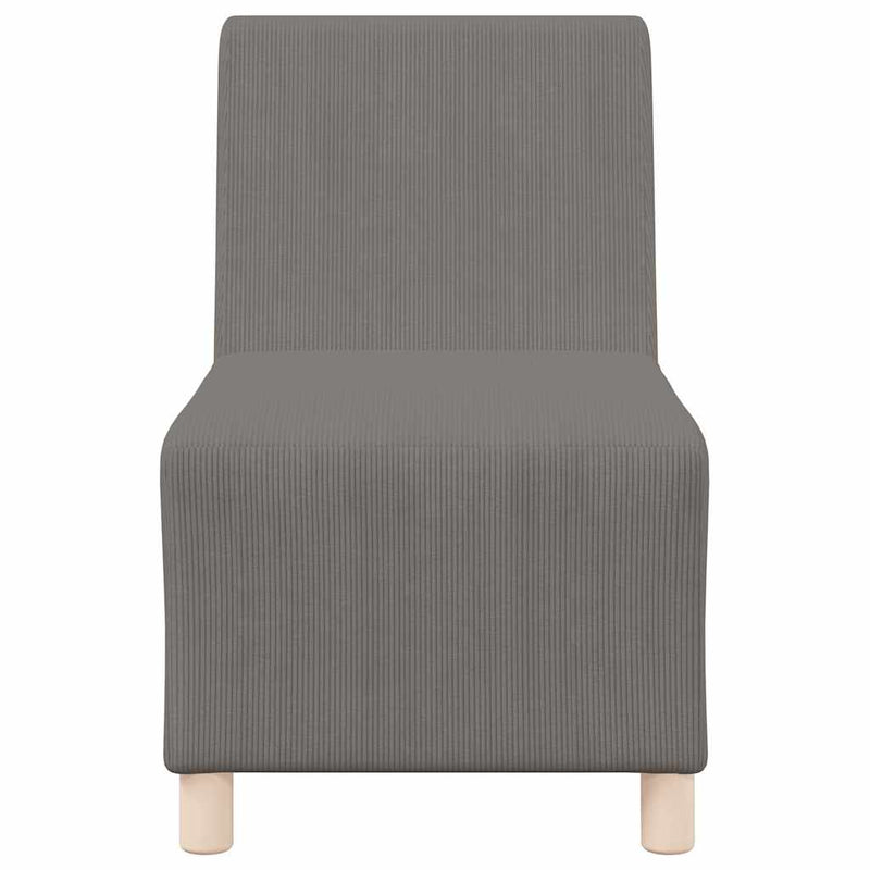 vidaXL világosszürke kordbársony szövet karfa nélküli kanapészék 55 cm