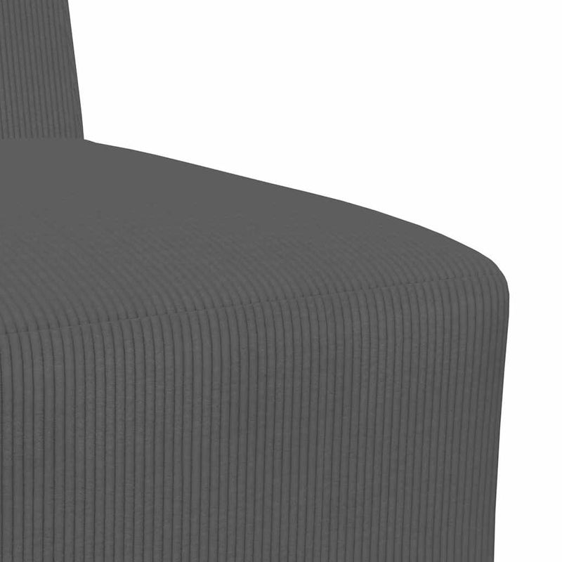 vidaXL sötétszürke kordbársony szövet karfa nélküli kanapészék 55 cm
