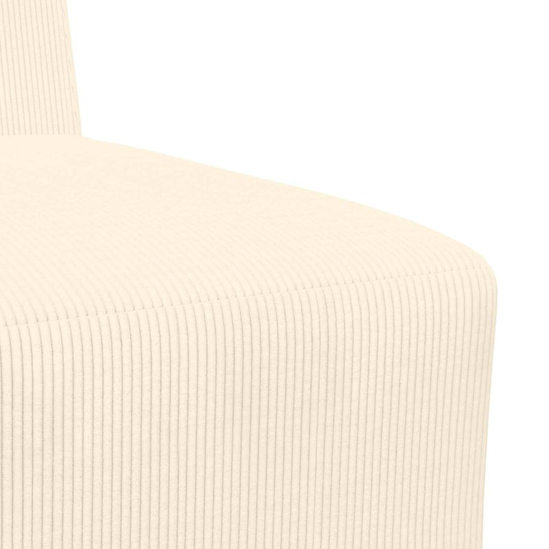 vidaXL krémszínű kordbársony szövet karfa nélküli kanapészék 55 cm