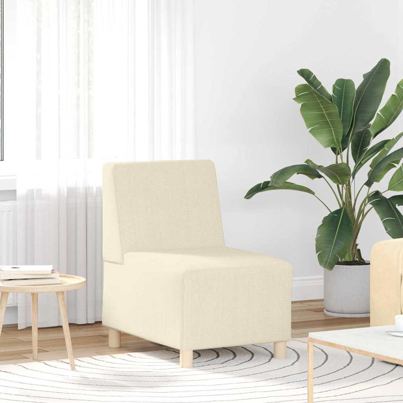 vidaXL krémszínű kordbársony szövet karfa nélküli kanapészék 55 cm