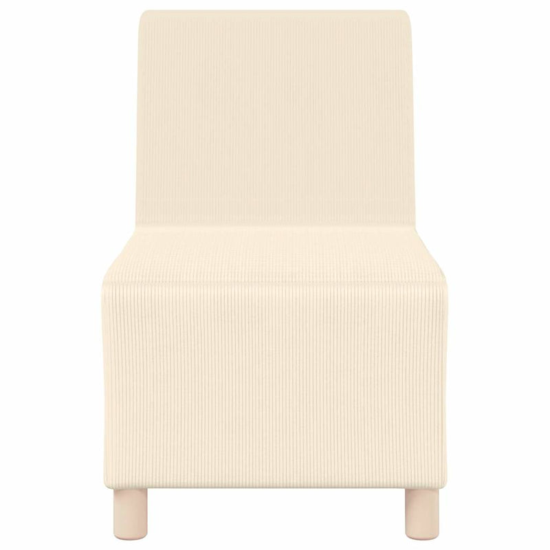 vidaXL krémszínű kordbársony szövet karfa nélküli kanapészék 55 cm